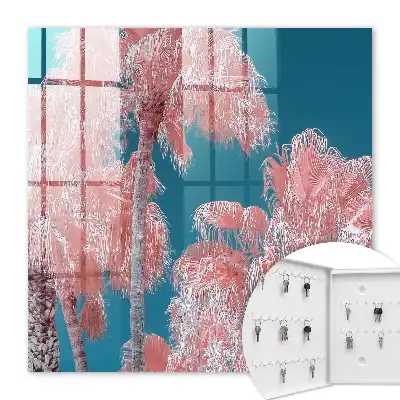 Compoziție tropicală cu fundal albastru