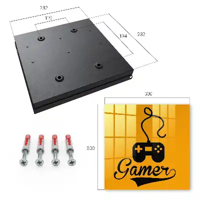 Gamer pad și inscripție portocalie