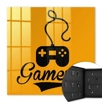 Gamer pad și inscripție portocalie
