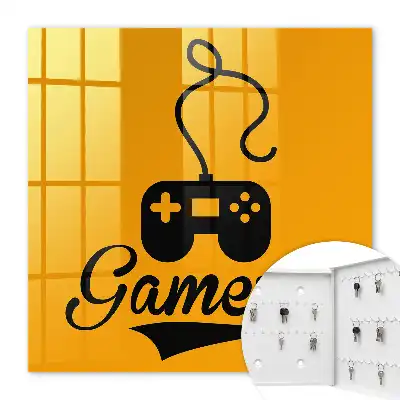 Gamer pad și inscripție portocalie