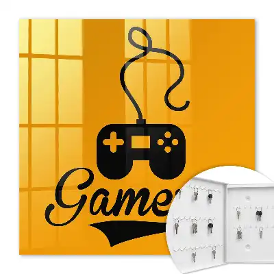 Gamer pad și inscripție portocalie