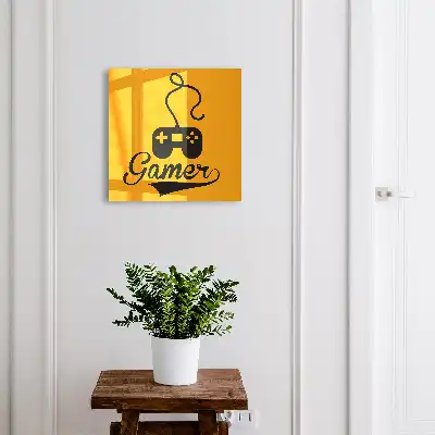 Gamer pad și inscripție portocalie