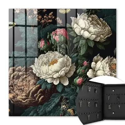 Flori de bujor cu fundal negru