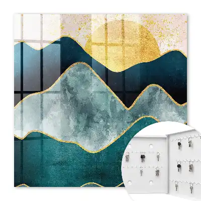 Abstracție muntoasă vârfuri soare