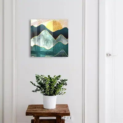 Abstracție muntoasă vârfuri soare