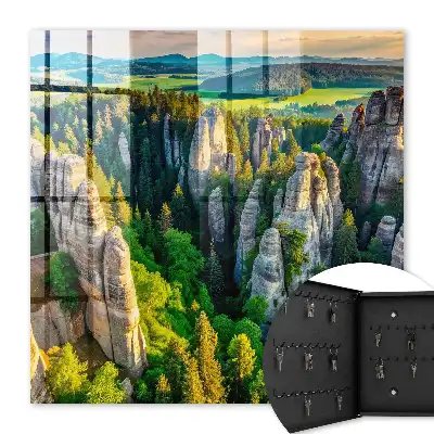 Stânci și pădure verde