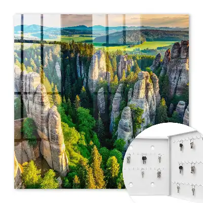 Stânci și pădure verde