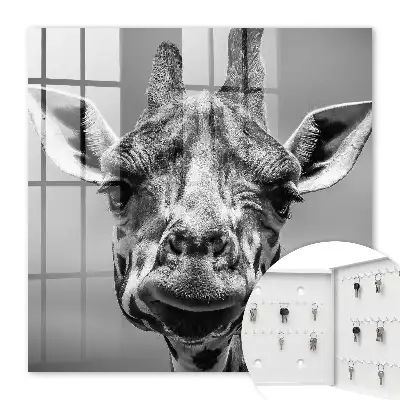 Portret de girafă în tonuri de alb-negru