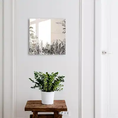 Peisaj tropical cu un turn în fundal