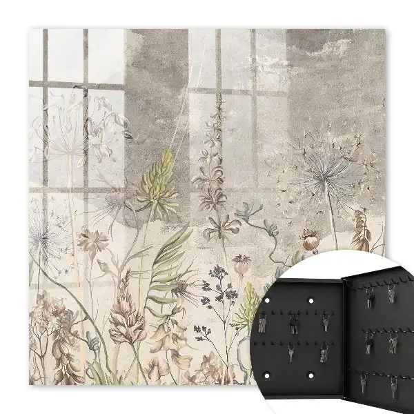 Plante vintage pe fundal gri