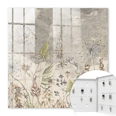 Plante vintage pe fundal gri