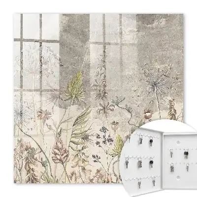 Plante vintage pe fundal gri