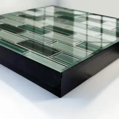 Perete verde cu design modern