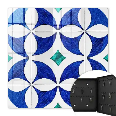 Motiv geometric în tonuri albastru-verzui