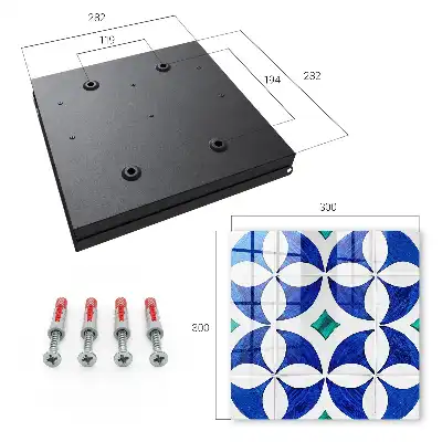 Motiv geometric în tonuri albastru-verzui