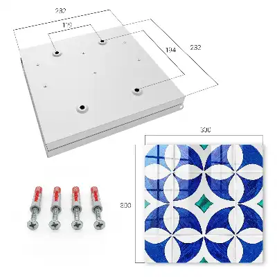 Motiv geometric în tonuri albastru-verzui