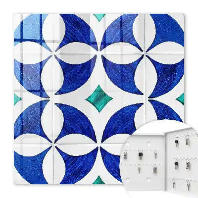 Motiv geometric în tonuri albastru-verzui