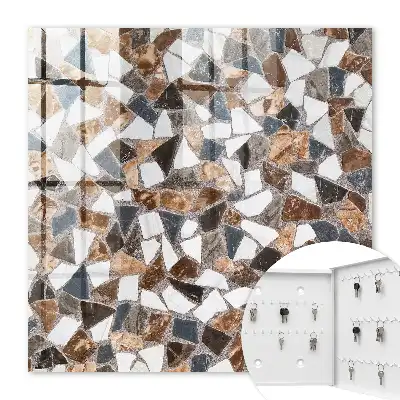 Mozaic geometric maro, alb și gri