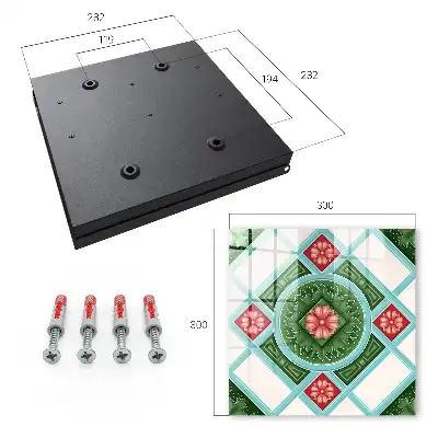 Geometrie florală roșu albastru