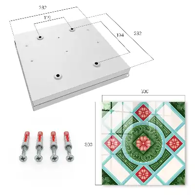 Geometrie florală roșu albastru