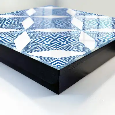 Model geometric în albastru cu pătrate