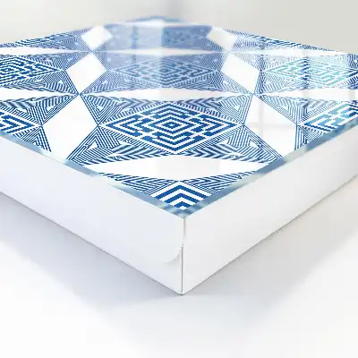 Model geometric în albastru cu pătrate