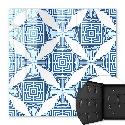Model geometric în albastru cu pătrate