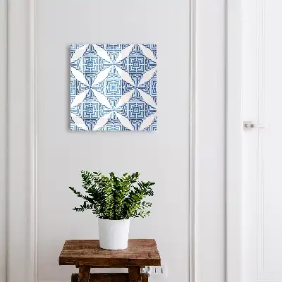 Model geometric în albastru cu pătrate