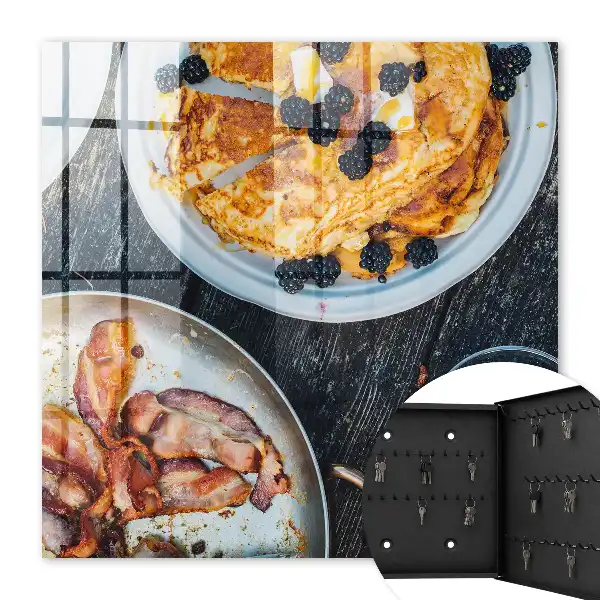Mic dejun de casă cu bacon pe lemn