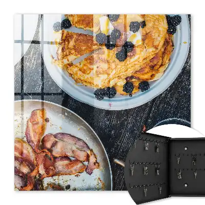 Mic dejun de casă cu bacon pe lemn