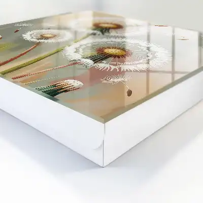 Păpădii delicate pe un fundal bej
