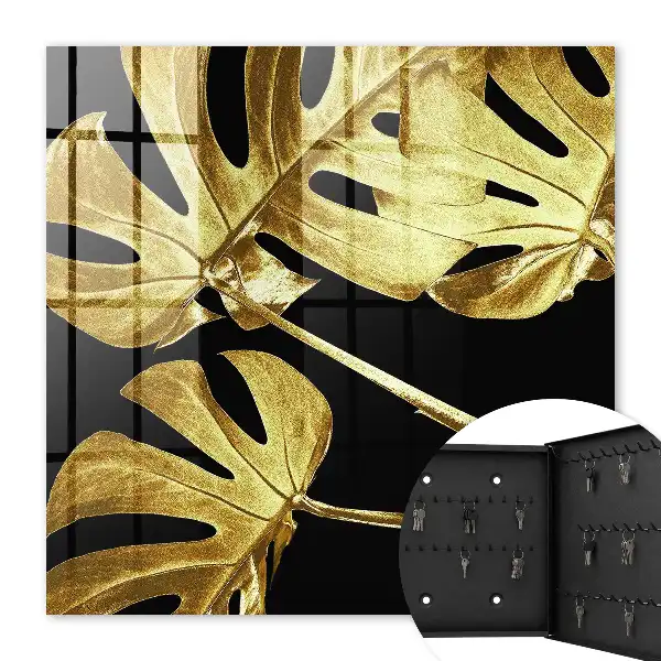 Frunze de Monstera pe fundal negru