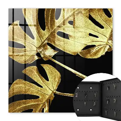 Frunze de Monstera pe fundal negru