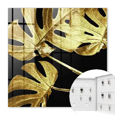 Frunze de Monstera pe fundal negru