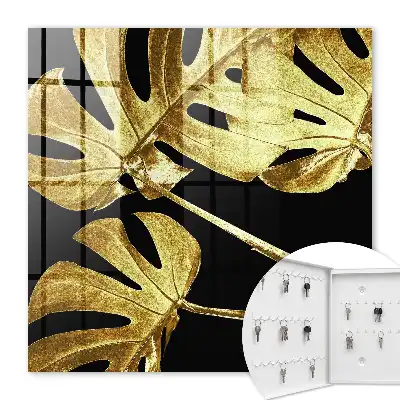 Frunze de Monstera pe fundal negru