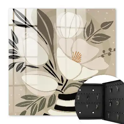 Minimalism floral în bej și negru
