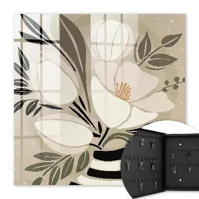 Minimalism floral în bej și negru