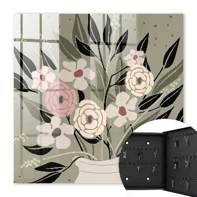 Compoziție florală cu fundal pastel