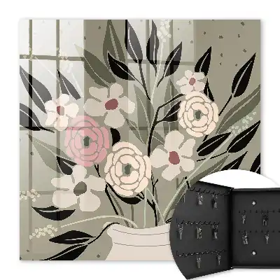 Compoziție florală cu fundal pastel
