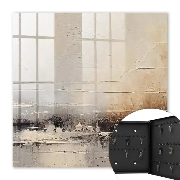 Pictură abstractă peisagistică cu linii orizontale