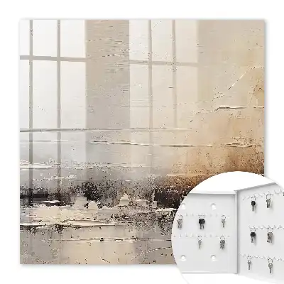 Pictură abstractă peisagistică cu linii orizontale