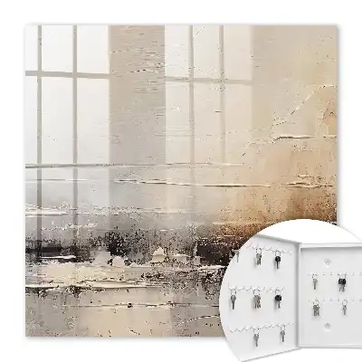 Pictură abstractă peisagistică cu linii orizontale