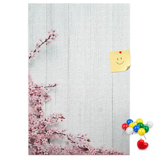 Panou de plută cu model floral pe lemn