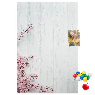 Panou de plută cu model floral pe lemn