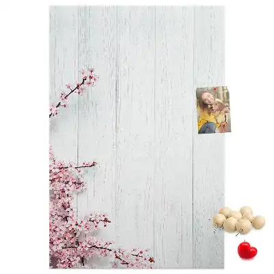 Panou de plută cu model floral pe lemn
