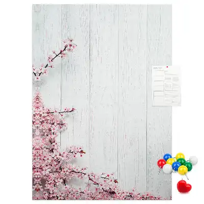 Panou de plută cu model floral pe lemn