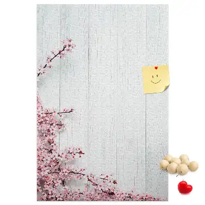 Panou de plută cu model floral pe lemn