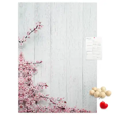 Panou de plută cu model floral pe lemn