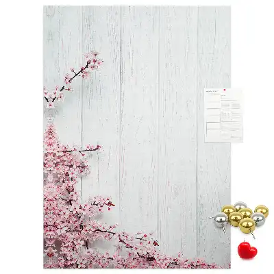 Panou de plută cu model floral pe lemn