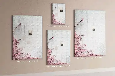 Panou de plută cu model floral pe lemn